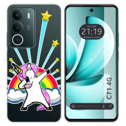 Funda Silicona Transparente para Realme C71 4G diseño Unicornio Dibujos