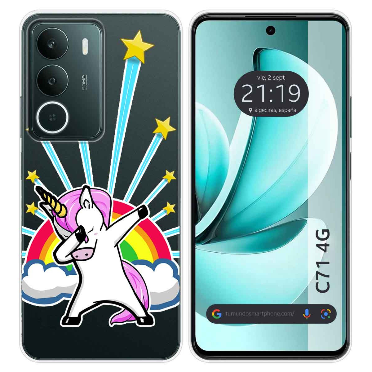 Funda Silicona Transparente para Realme C71 4G diseño Unicornio Dibujos