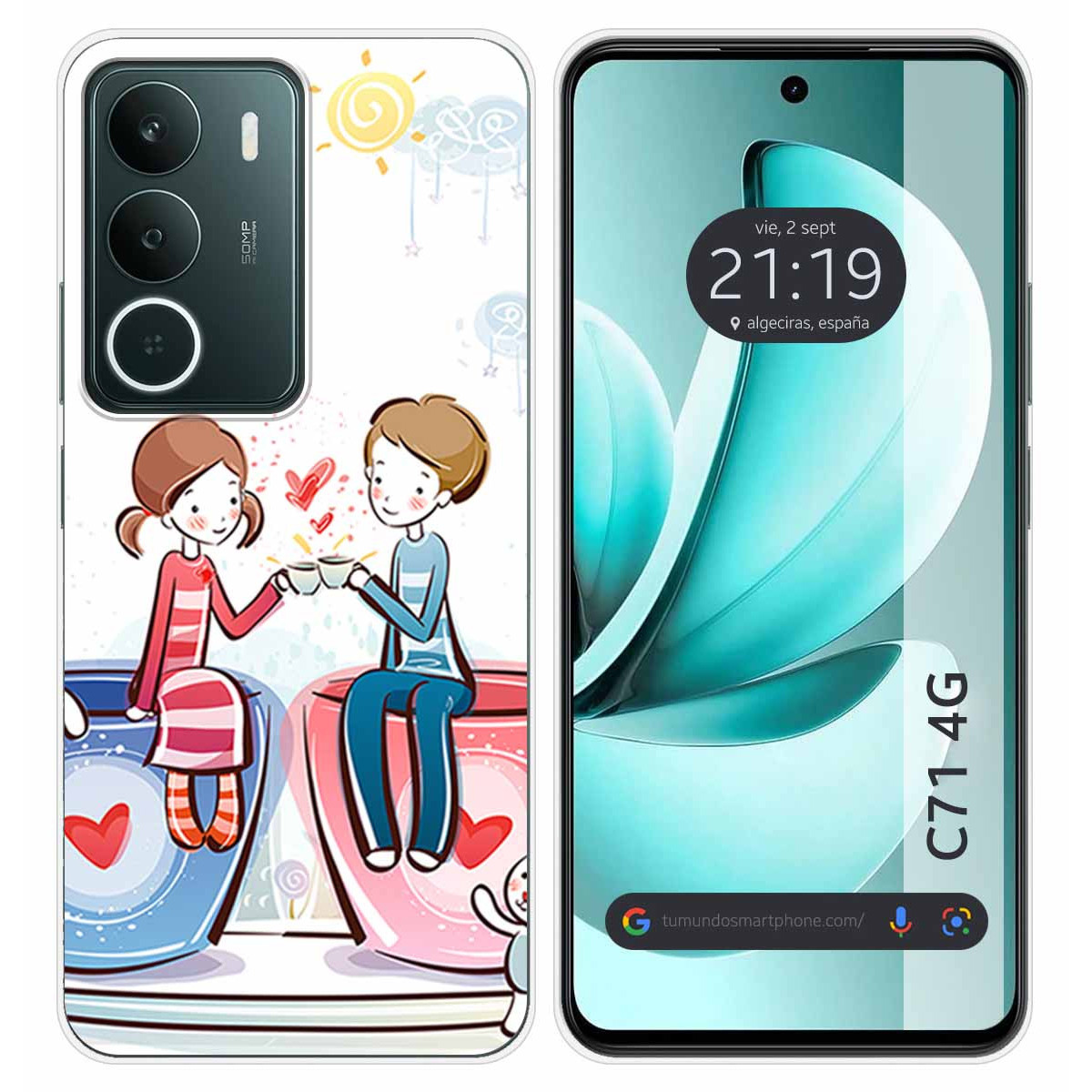 Funda Silicona para Realme C71 4G diseño Café Dibujos