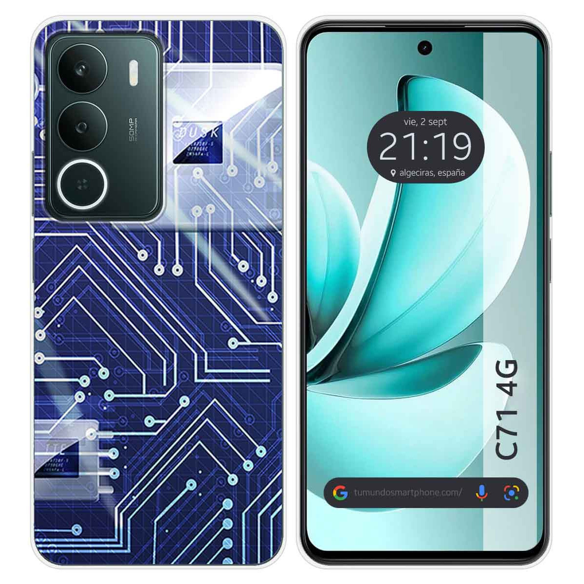 Funda Silicona para Realme C71 4G diseño Circuito Dibujos