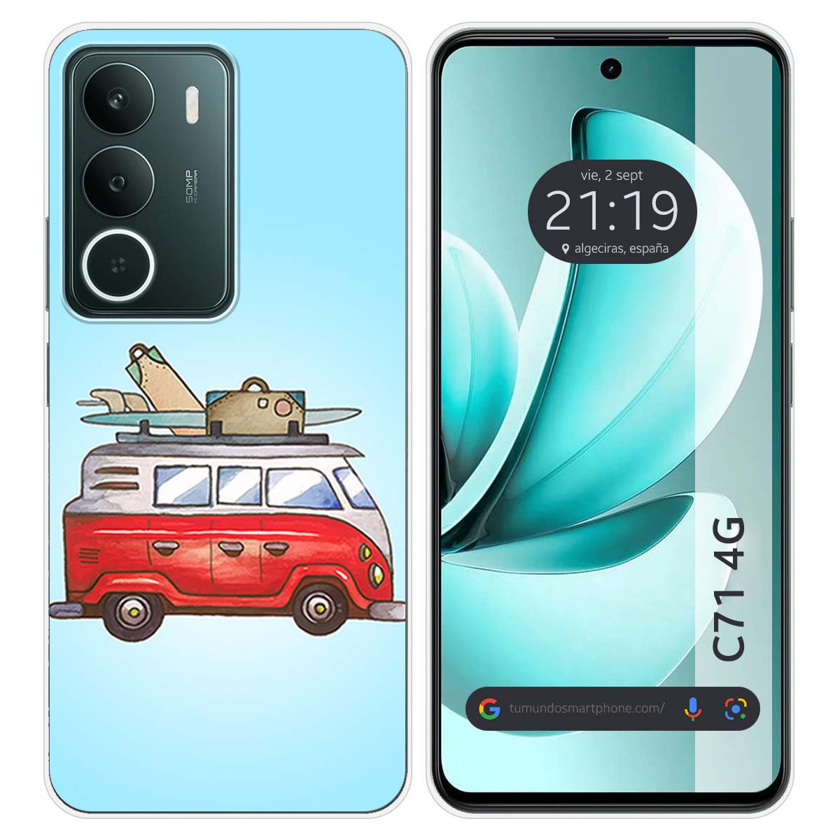 Funda Silicona para Realme C71 4G diseño Furgoneta Dibujos