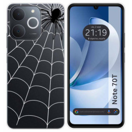 Funda Silicona Transparente para Realme Note 70T diseño Araña Dibujos