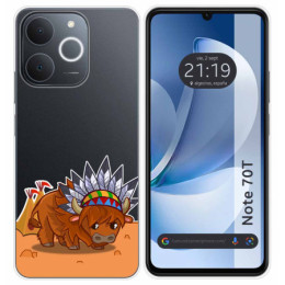 Funda Silicona Transparente para Realme Note 70T diseño Bufalo Dibujos