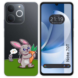 Funda Silicona Transparente para Realme Note 70T diseño Conejo Dibujos