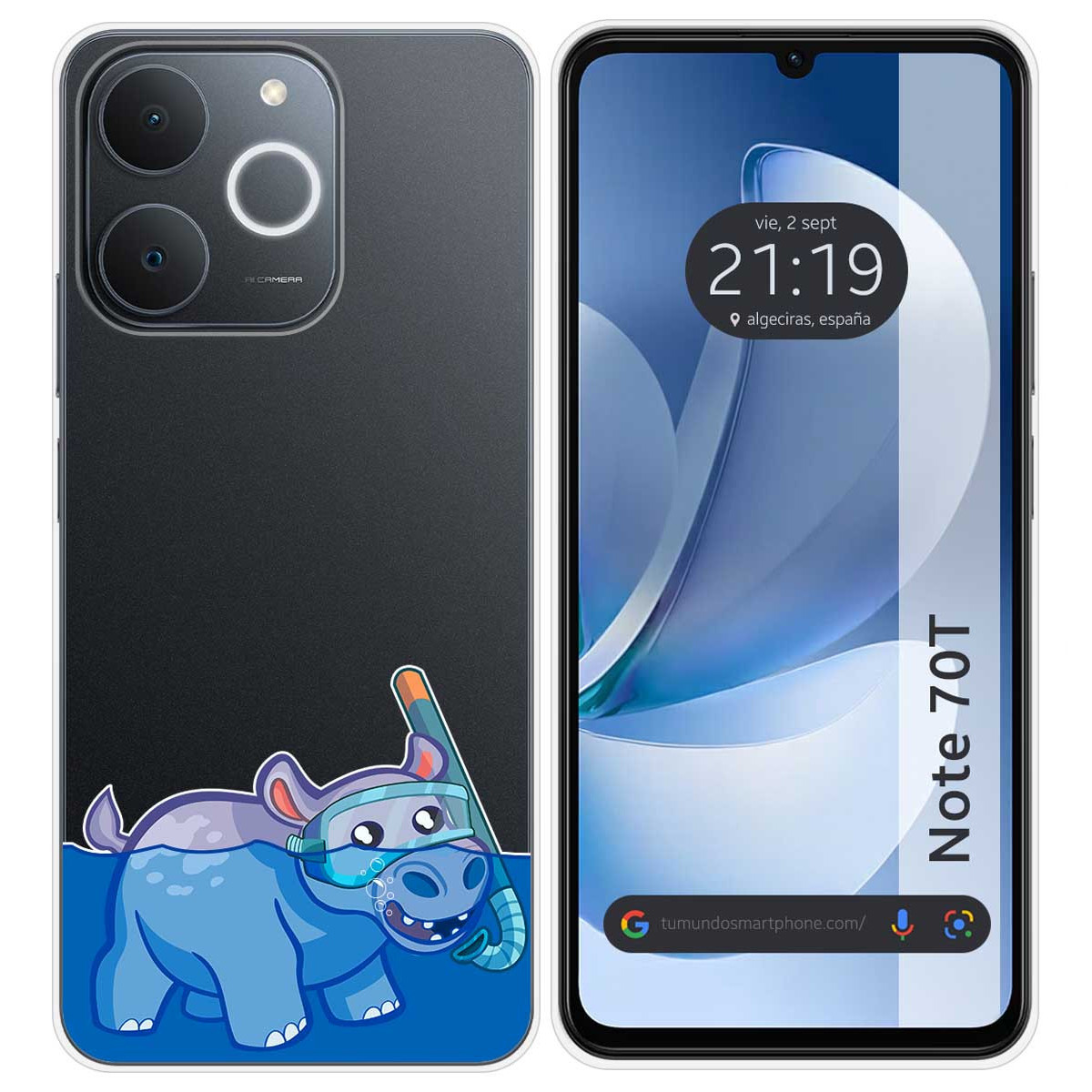 Funda Silicona Transparente para Realme Note 70T diseño Hipo Dibujos