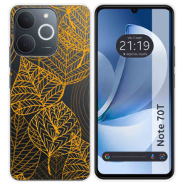 Funda Silicona Transparente para Realme Note 70T diseño Hojas Dibujos