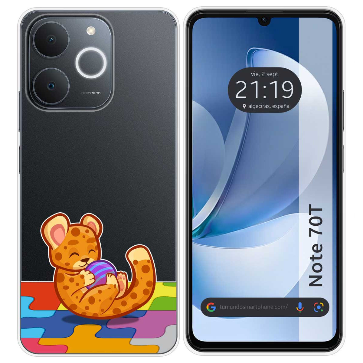 Funda Silicona Transparente para Realme Note 70T diseño Leopardo Dibujos