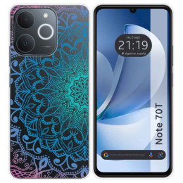 Funda Silicona Transparente para Realme Note 70T diseño Mandala Dibujos