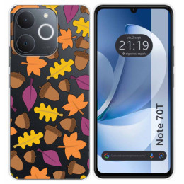 Funda Silicona Transparente para Realme Note 70T diseño Otoño Dibujos