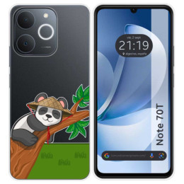 Funda Silicona Transparente para Realme Note 70T diseño Panda Dibujos