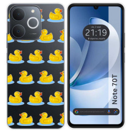 Funda Silicona Transparente para Realme Note 70T diseño Pato Dibujos