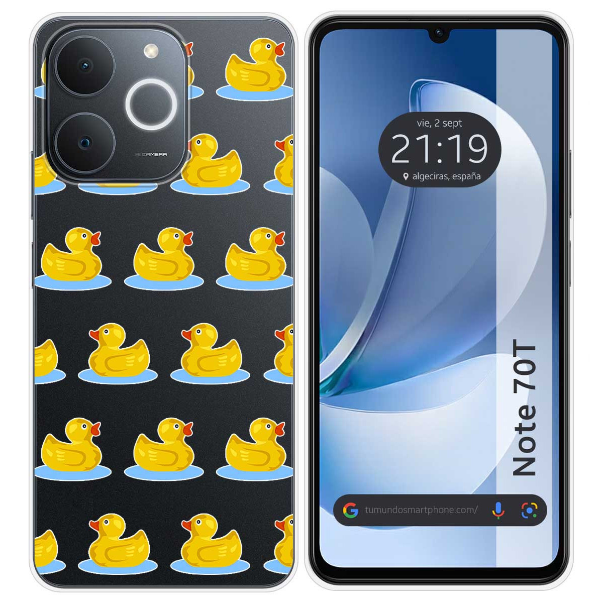 Funda Silicona Transparente para Realme Note 70T diseño Pato Dibujos