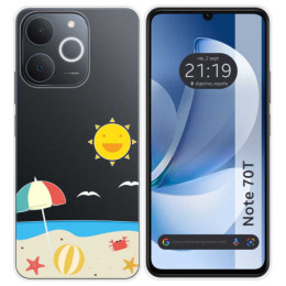 Funda Silicona Transparente para Realme Note 70T diseño Playa Dibujos