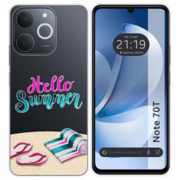 Funda Silicona Transparente para Realme Note 70T diseño Summer Dibujos