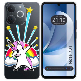 Funda Silicona Transparente para Realme Note 70T diseño Unicornio Dibujos