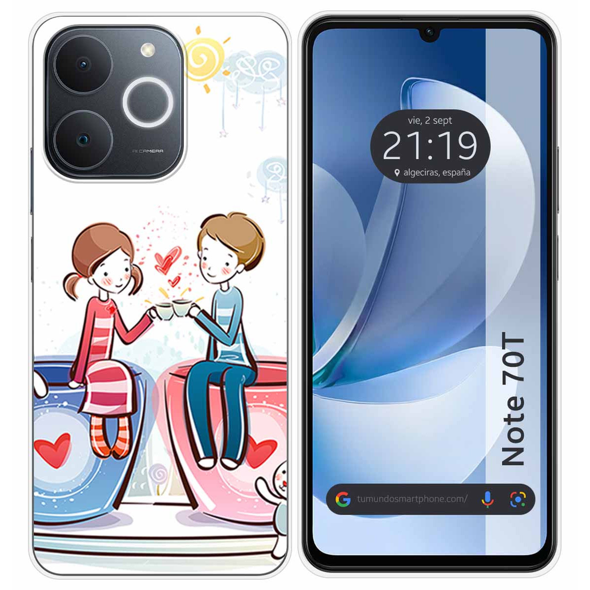 Funda Silicona para Realme Note 70T diseño Café Dibujos