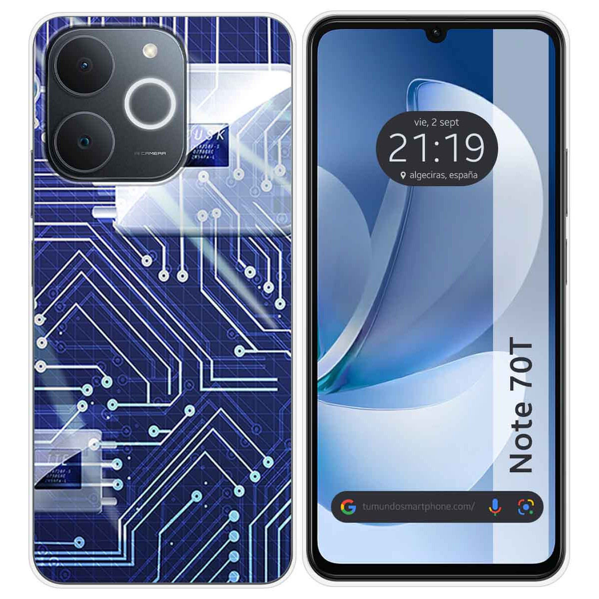 Funda Silicona para Realme Note 70T diseño Circuito Dibujos