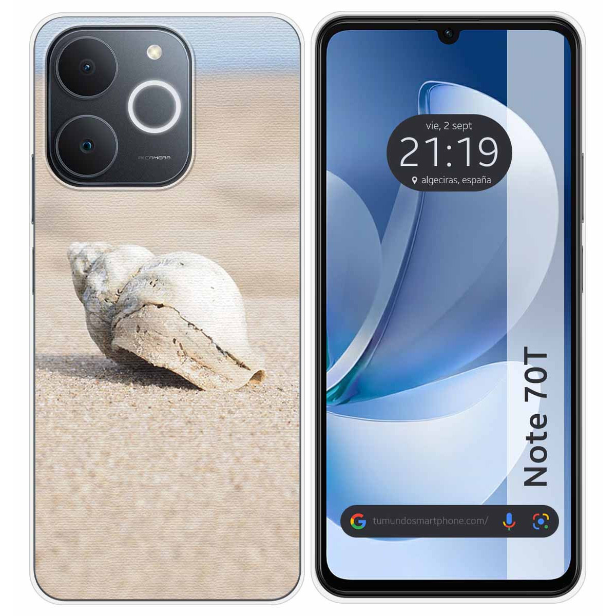 Funda Silicona para Realme Note 70T diseño Concha Dibujos