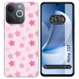 Funda Silicona para Realme Note 70T diseño Flores Dibujos
