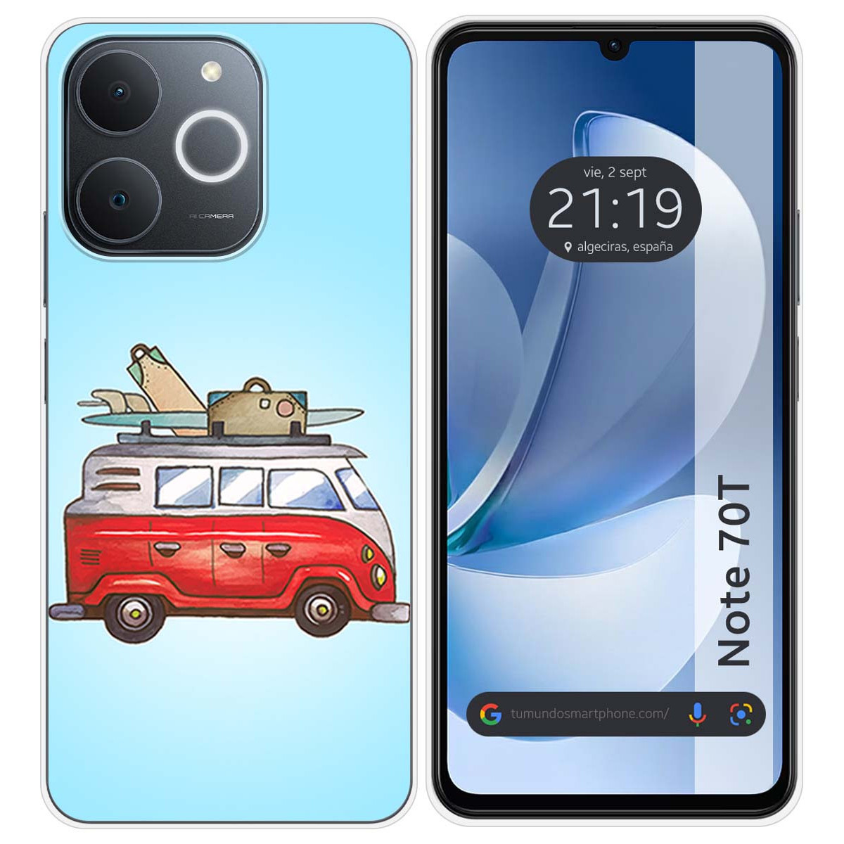 Funda Silicona para Realme Note 70T diseño Furgoneta Dibujos