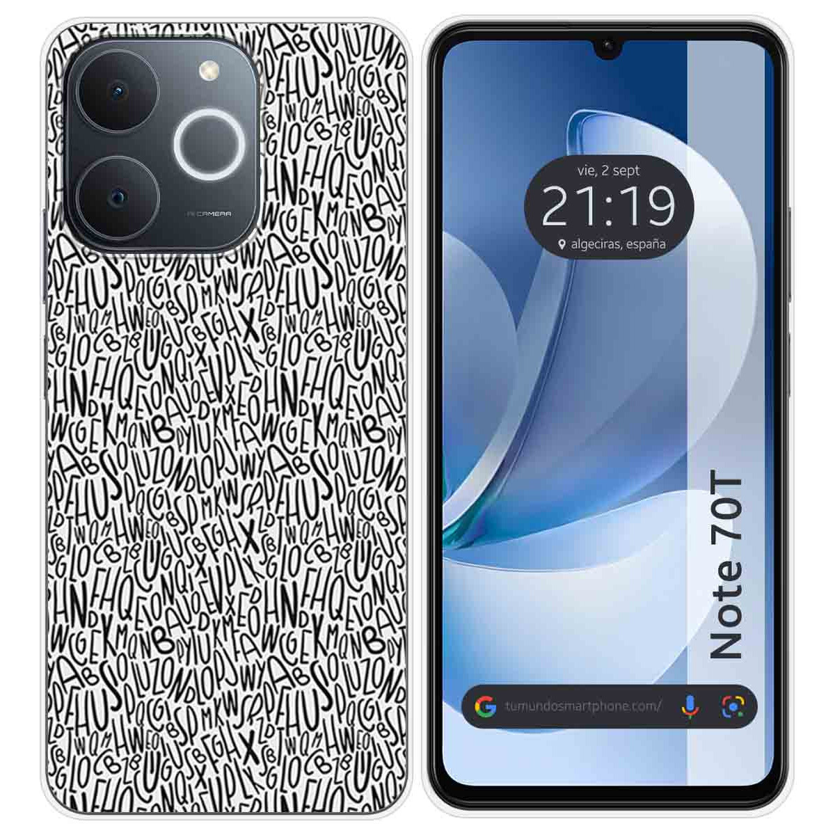 Funda Silicona para Realme Note 70T diseño Letras Dibujos