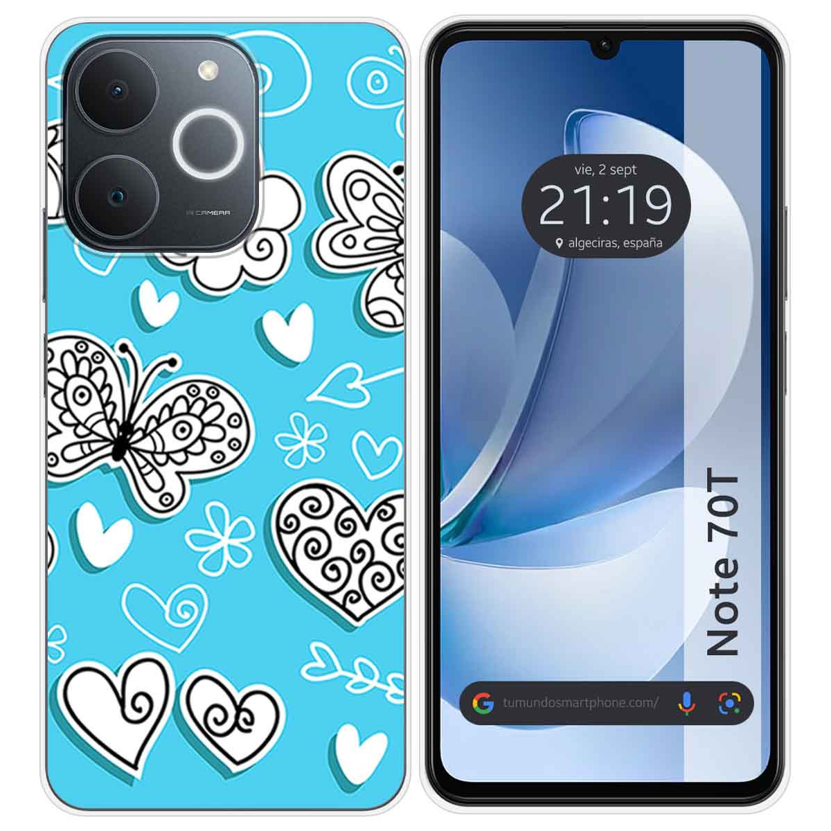 Funda Silicona para Realme Note 70T diseño Mariposas Dibujos
