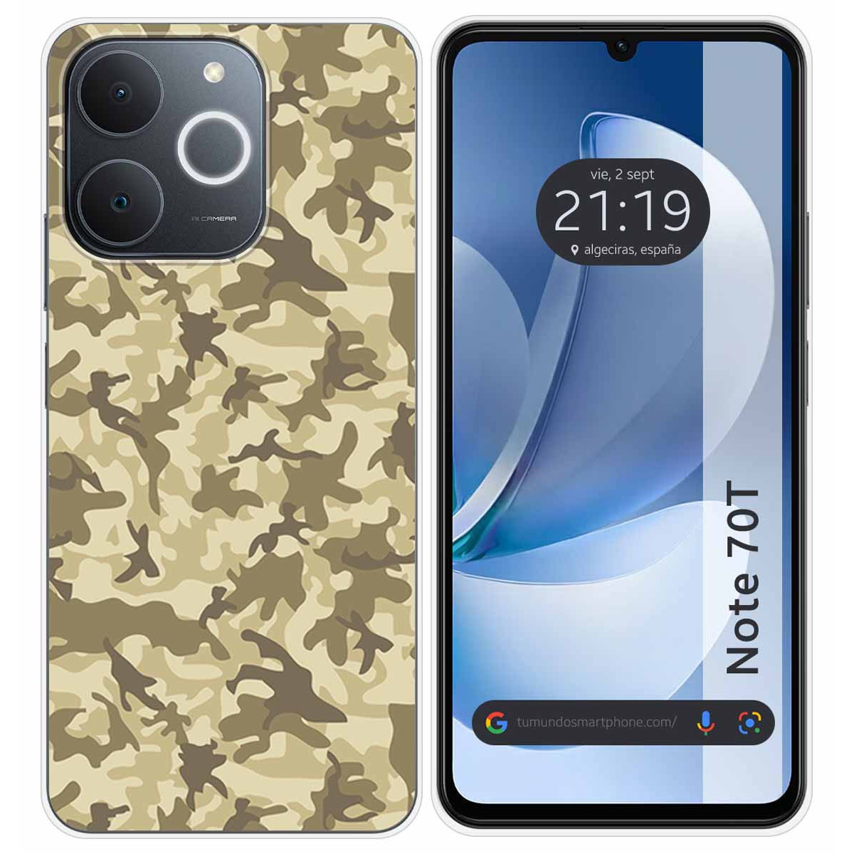 Funda Silicona para Realme Note 70T diseño Sand Camuflaje Dibujos