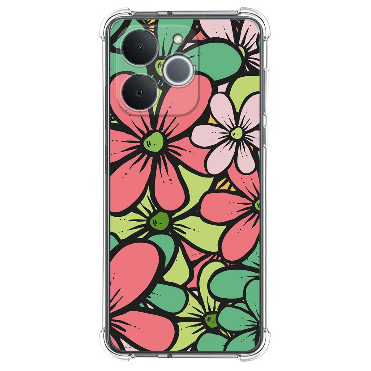 Funda Silicona Antigolpes para Realme Note 70T diseño Flores 02 Dibujos
