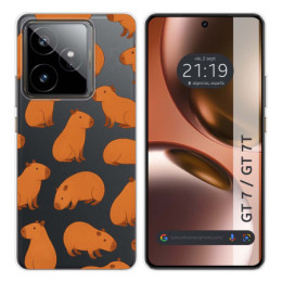 Funda Silicona Transparente para Realme GT 7 / GT 7T 5G diseño Capibara 02 Dibujos