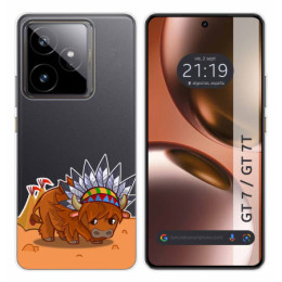 Funda Silicona Transparente para Realme GT 7 / GT 7T 5G diseño Bufalo Dibujos