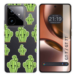Funda Silicona Transparente para Realme GT 7 / GT 7T 5G diseño Cactus Dibujos