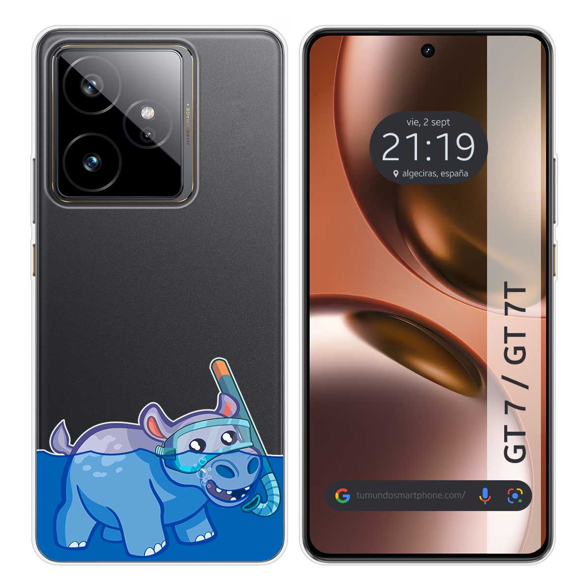 Funda Silicona Transparente para Realme GT 7 / GT 7T 5G diseño Hipo Dibujos