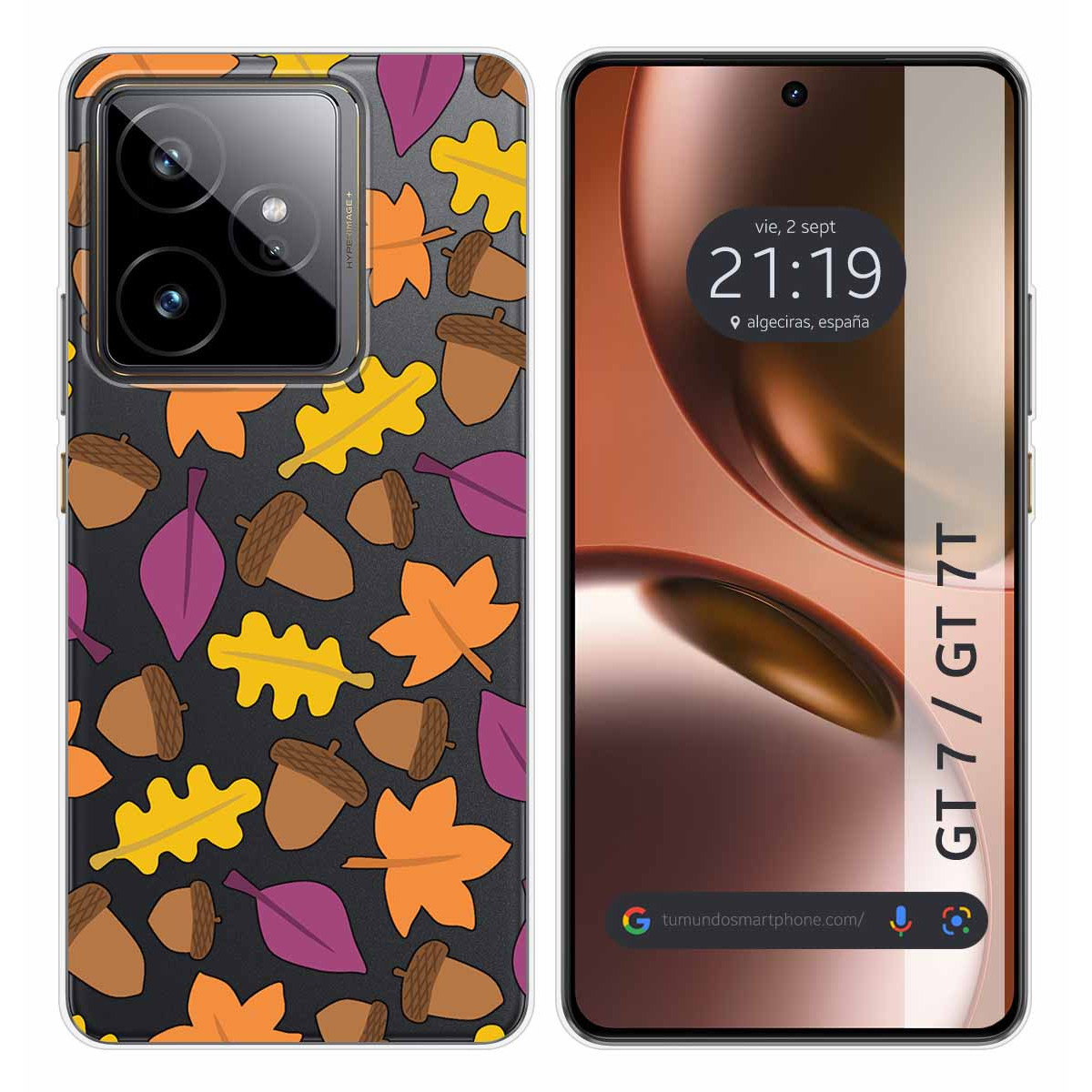 Funda Silicona Transparente para Realme GT 7 / GT 7T 5G diseño Otoño Dibujos