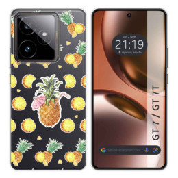 Funda Silicona Transparente para Realme GT 7 / GT 7T 5G diseño Piña Dibujos