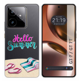 Funda Silicona Transparente para Realme GT 7 / GT 7T 5G diseño Summer Dibujos