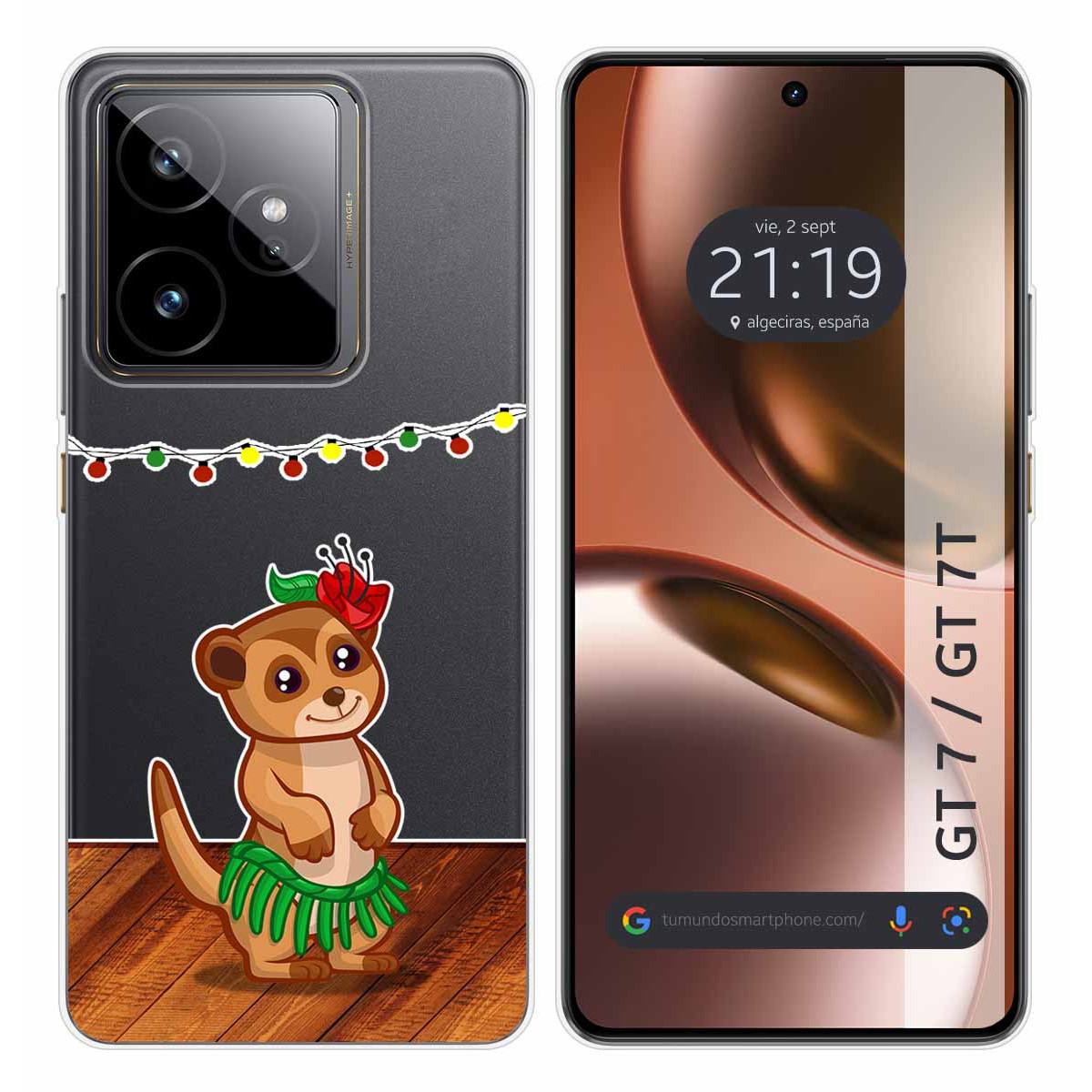 Funda Silicona Transparente para Realme GT 7 / GT 7T 5G diseño Suricata Dibujos