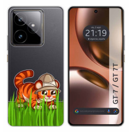 Funda Silicona Transparente para Realme GT 7 / GT 7T 5G diseño Tigre Dibujos
