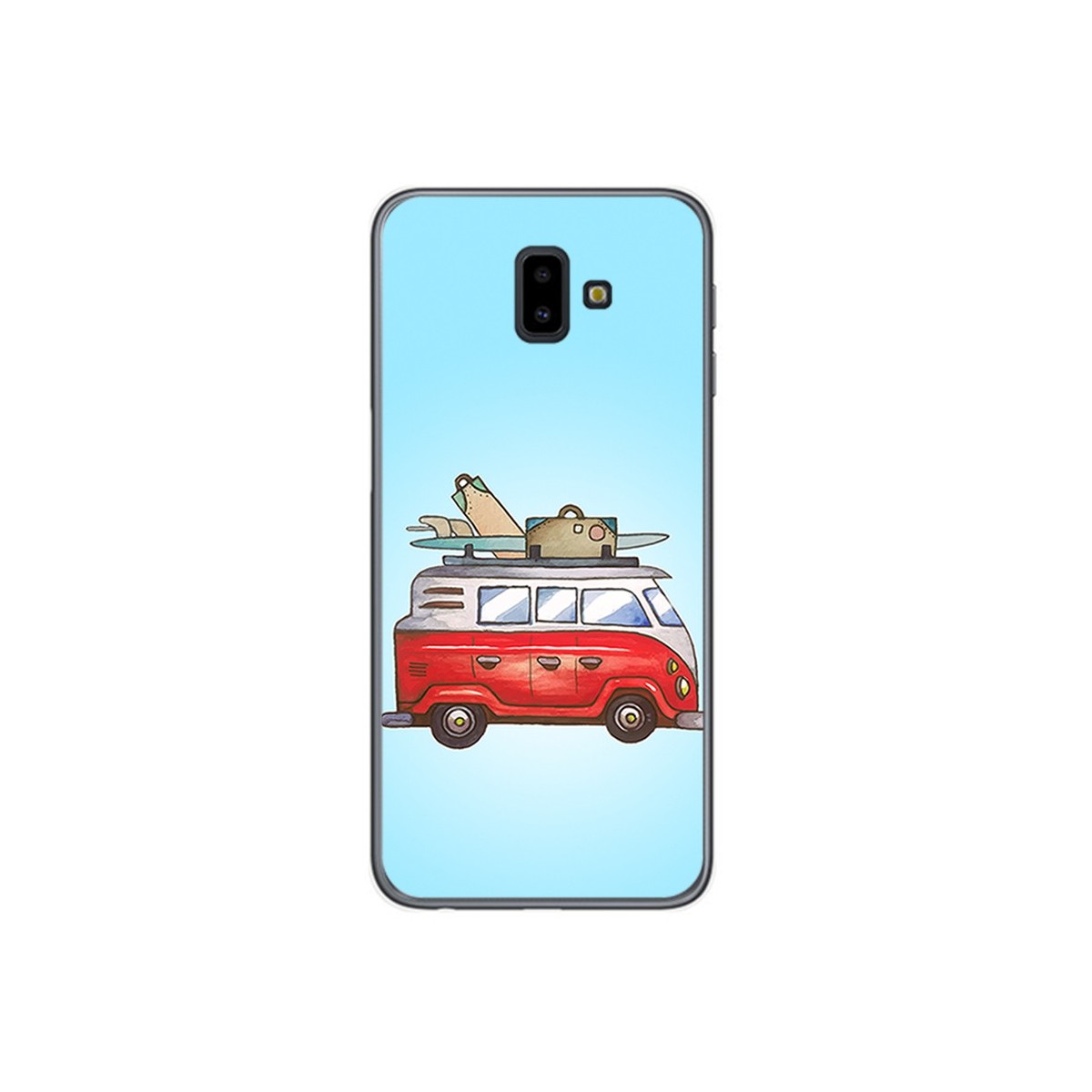 Funda Gel Tpu para Samsung Galaxy J6+ Plus Diseño Furgoneta Dibujos