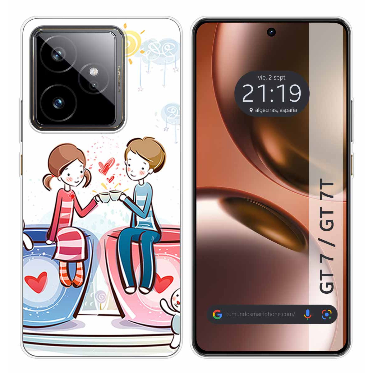 Funda Silicona para Realme GT 7 / GT 7T 5G diseño Café Dibujos