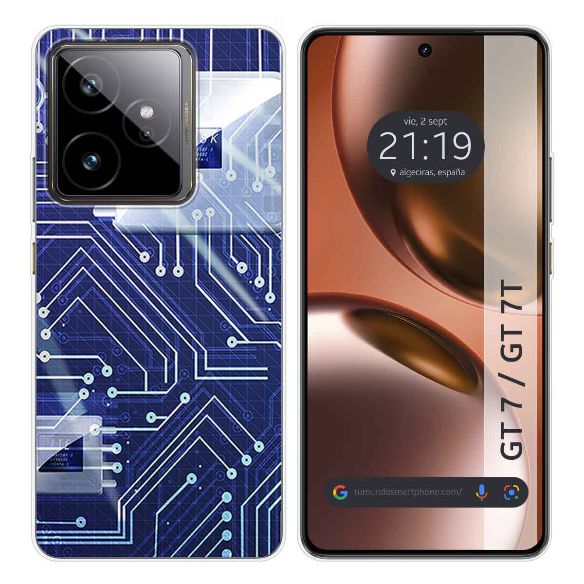 Funda Silicona para Realme GT 7 / GT 7T 5G diseño Circuito Dibujos