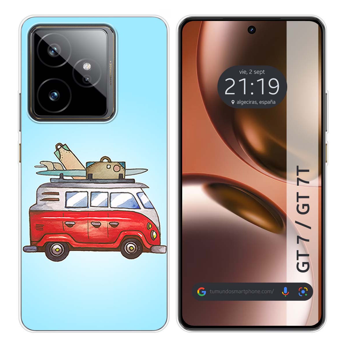 Funda Silicona para Realme GT 7 / GT 7T 5G diseño Furgoneta Dibujos