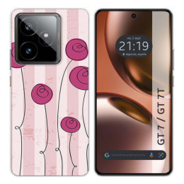 Funda Silicona para Realme GT 7 / GT 7T 5G diseño Flores Vintage Dibujos