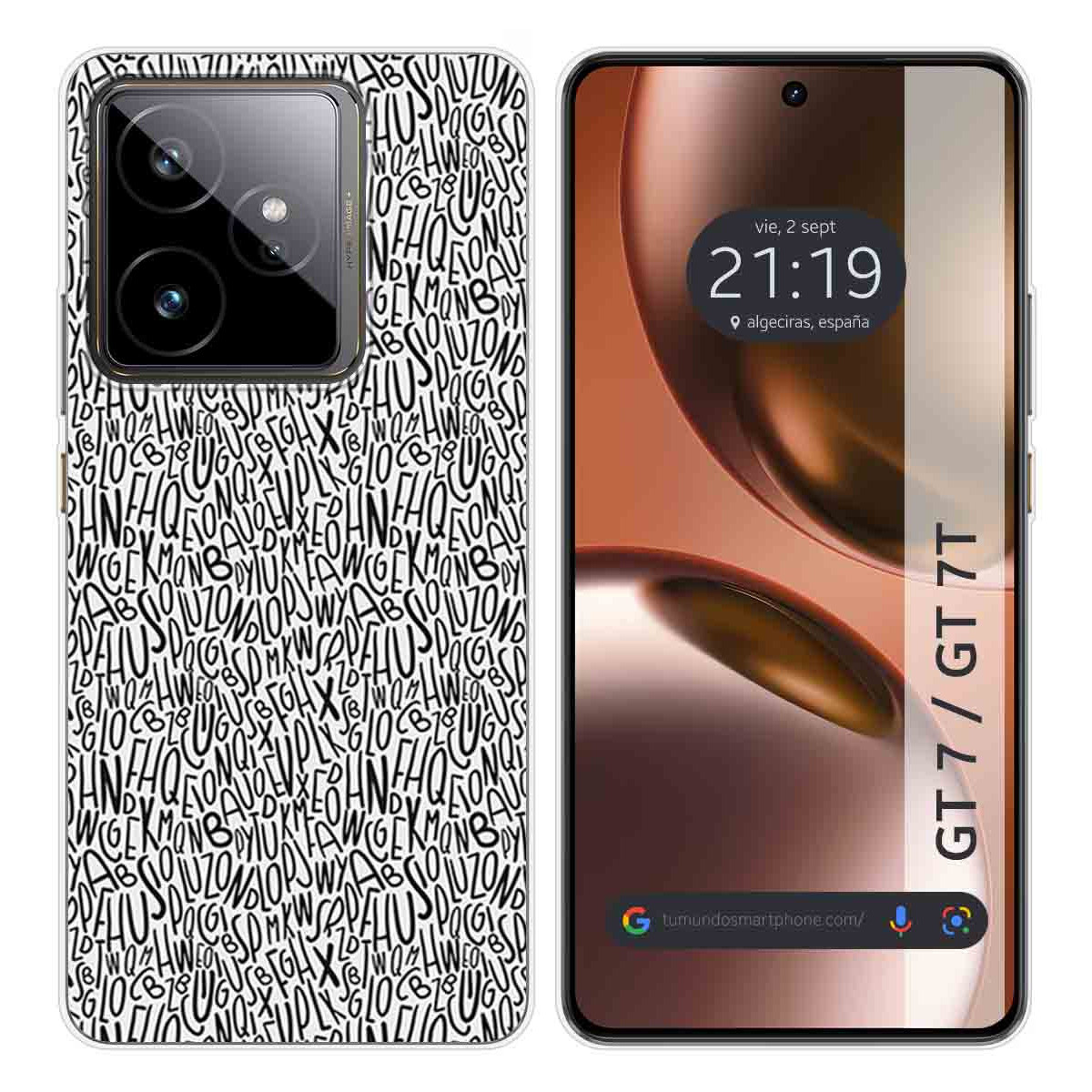 Funda Silicona para Realme GT 7 / GT 7T 5G diseño Letras Dibujos