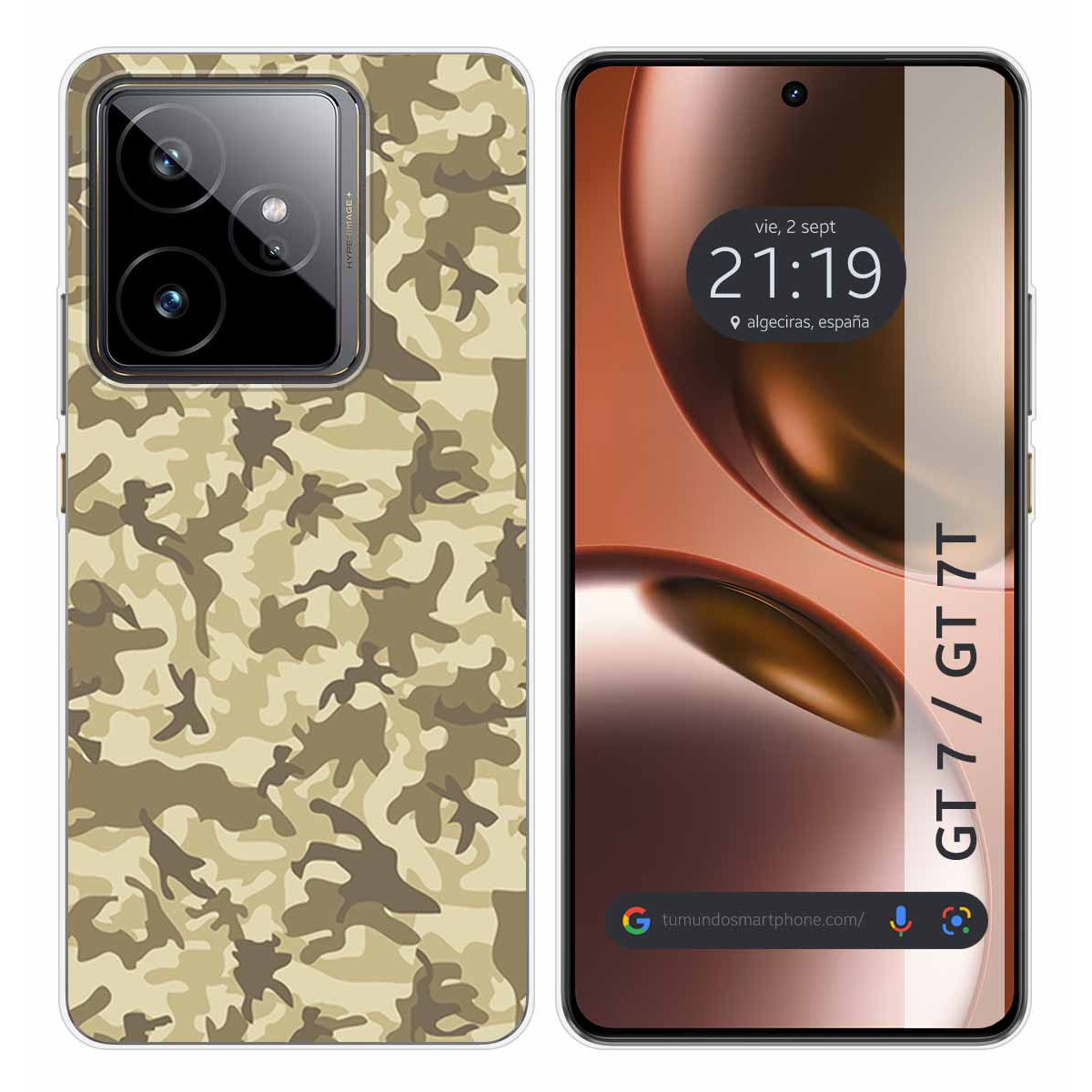 Funda Silicona para Realme GT 7 / GT 7T 5G diseño Sand Camuflaje Dibujos