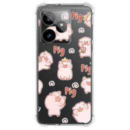 Funda Silicona Antigolpes para Realme GT 7 / GT 7T 5G diseño Cerdos Dibujos