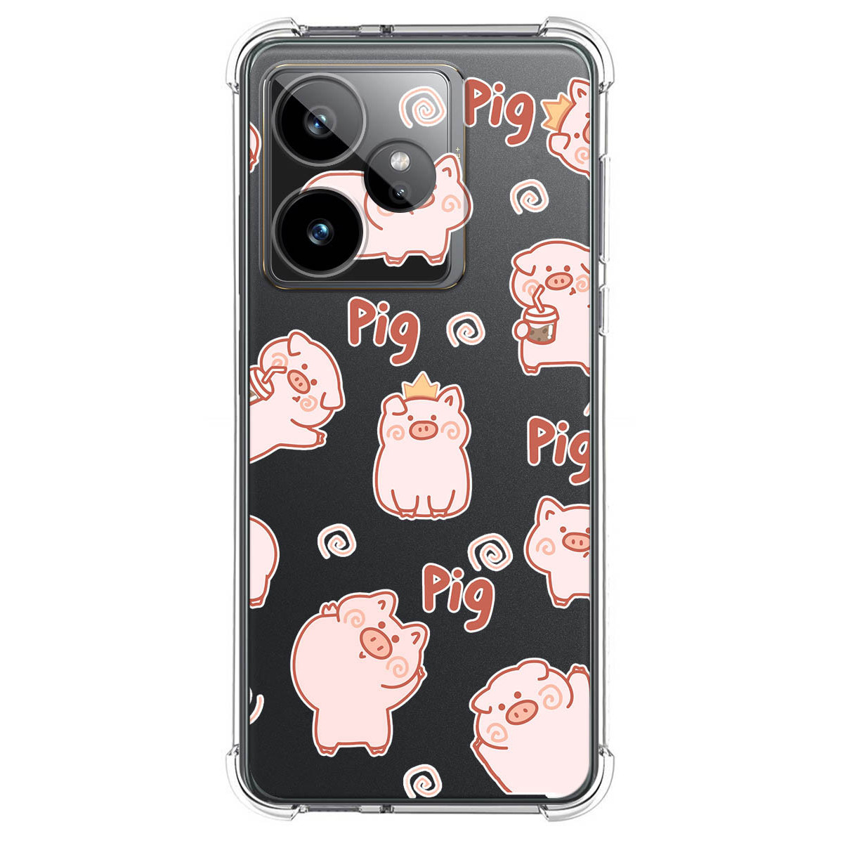 Funda Silicona Antigolpes para Realme GT 7 / GT 7T 5G diseño Cerdos Dibujos