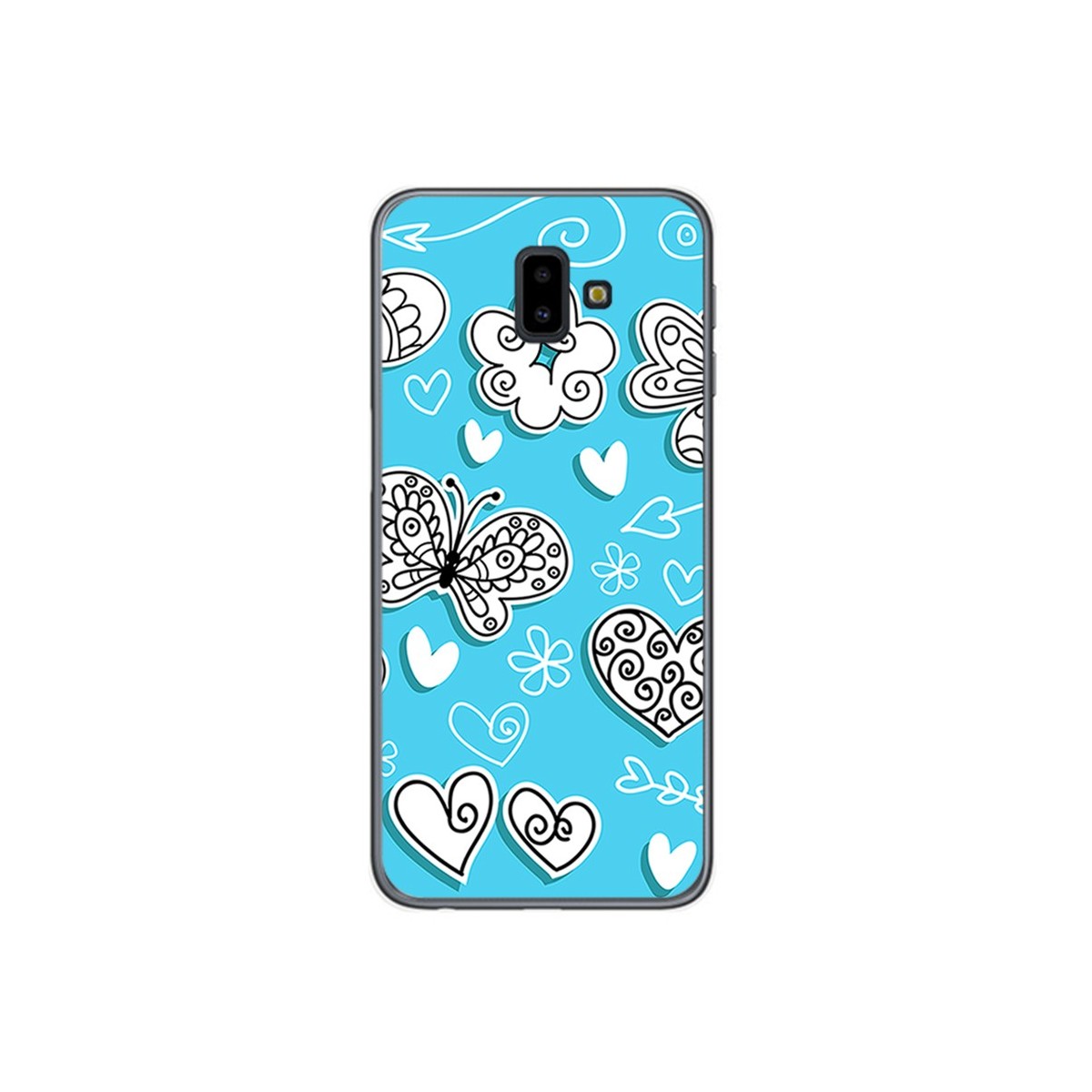Funda Gel Tpu para Samsung Galaxy J6+ Plus Diseño Mariposas Dibujos