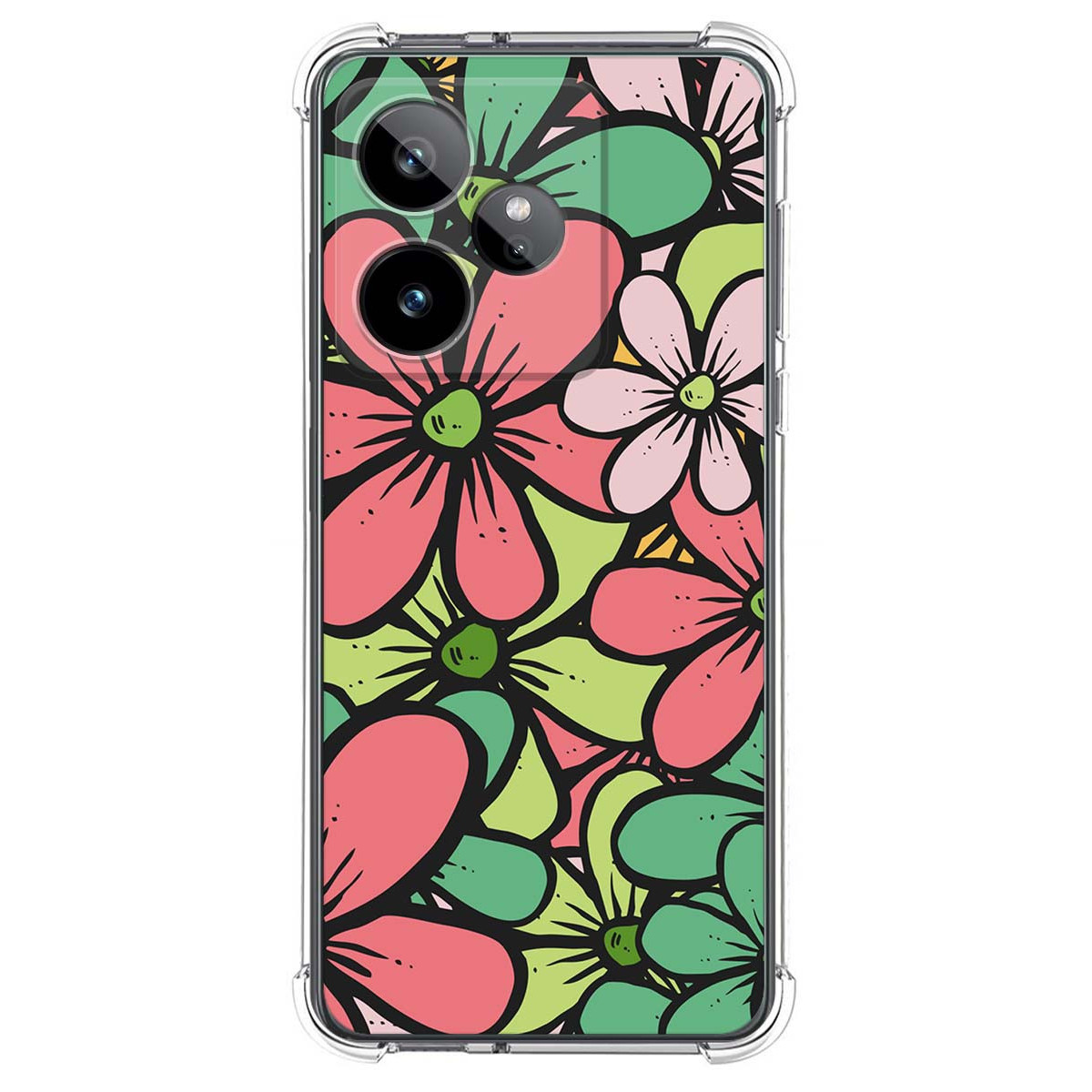 Funda Silicona Antigolpes para Realme GT 7 / GT 7T 5G diseño Flores 02 Dibujos