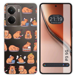 Funda Silicona Transparente para Realme P3 5G diseño Capibara 01 Dibujos
