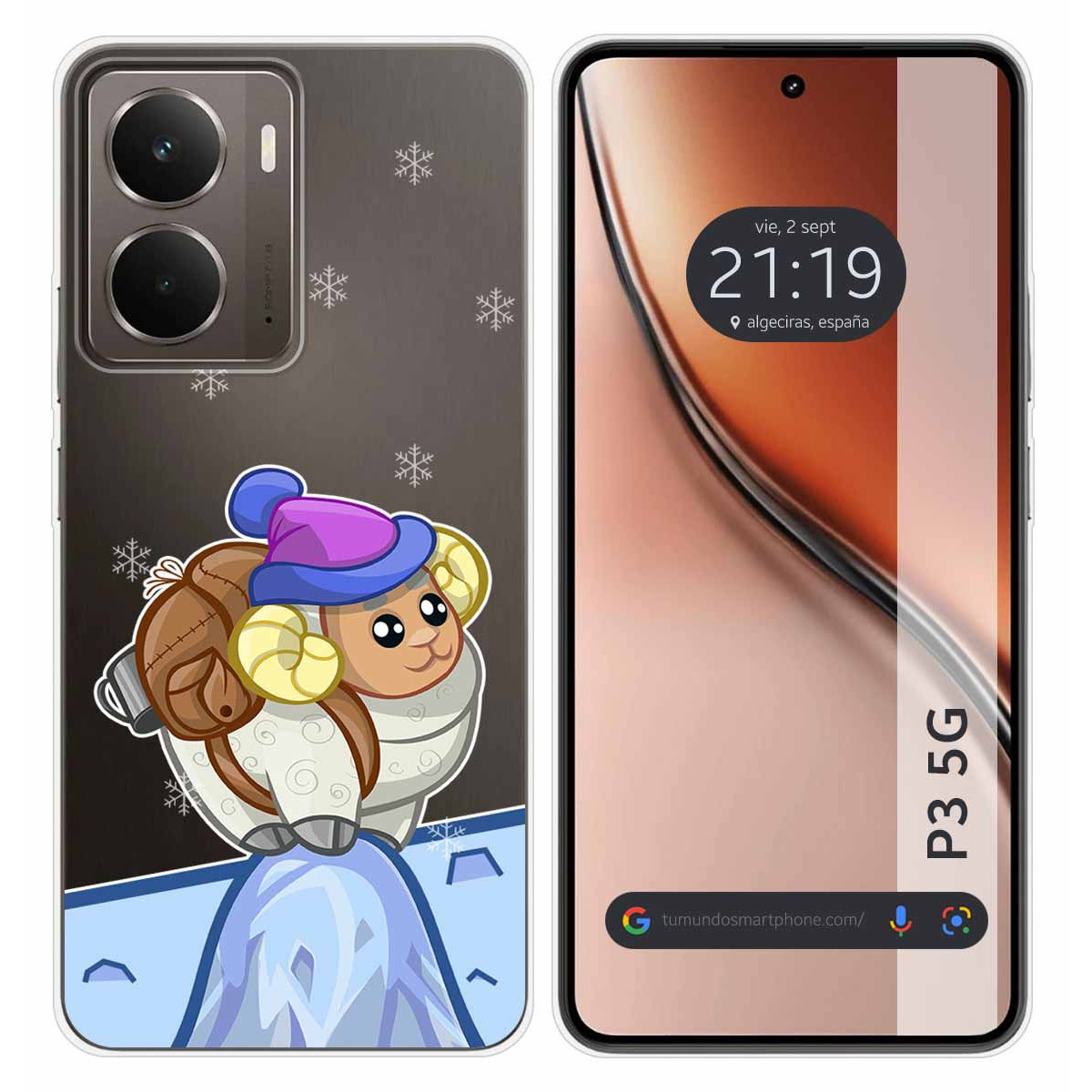 Funda Silicona Transparente para Realme P3 5G diseño Cabra Dibujos